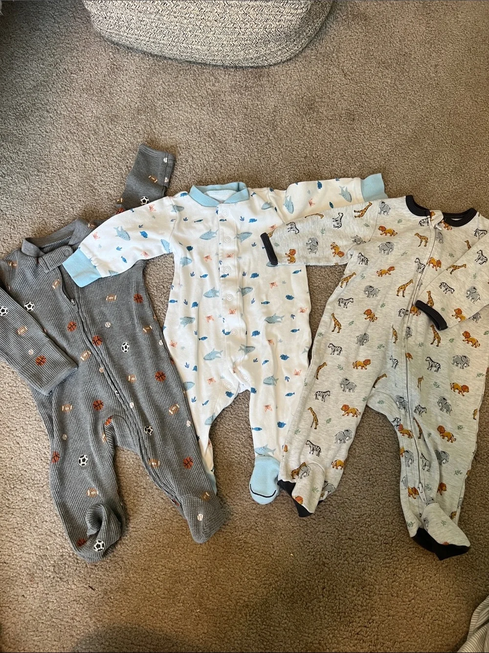 9 pairs, Kids Footed Pajama Sleepers and Sleep Sacks